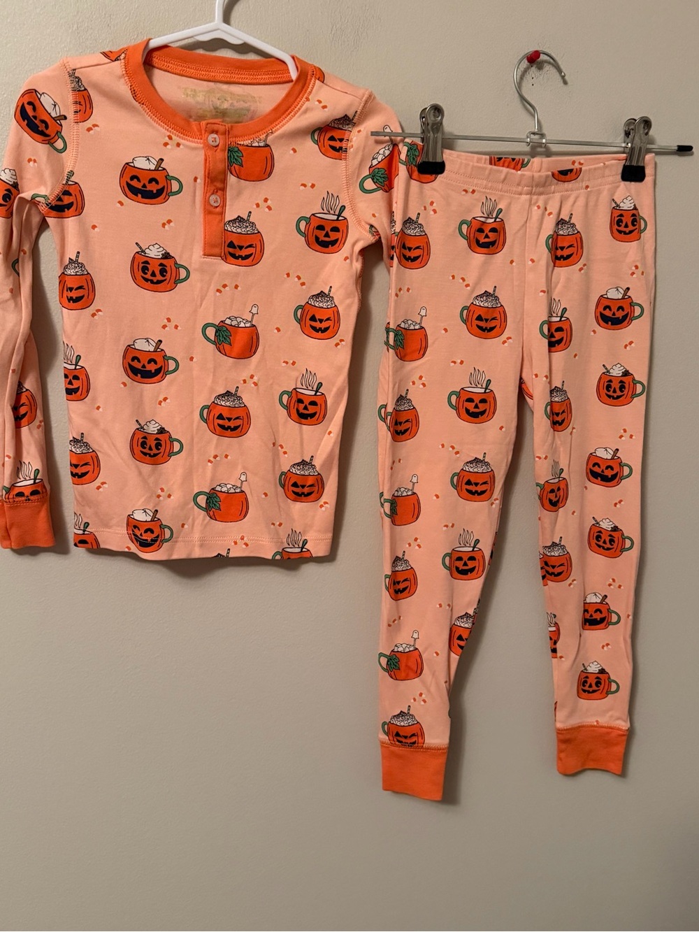 The Beaufort Bonnet Company Halloween Pumpkin Pajama Set - Orange